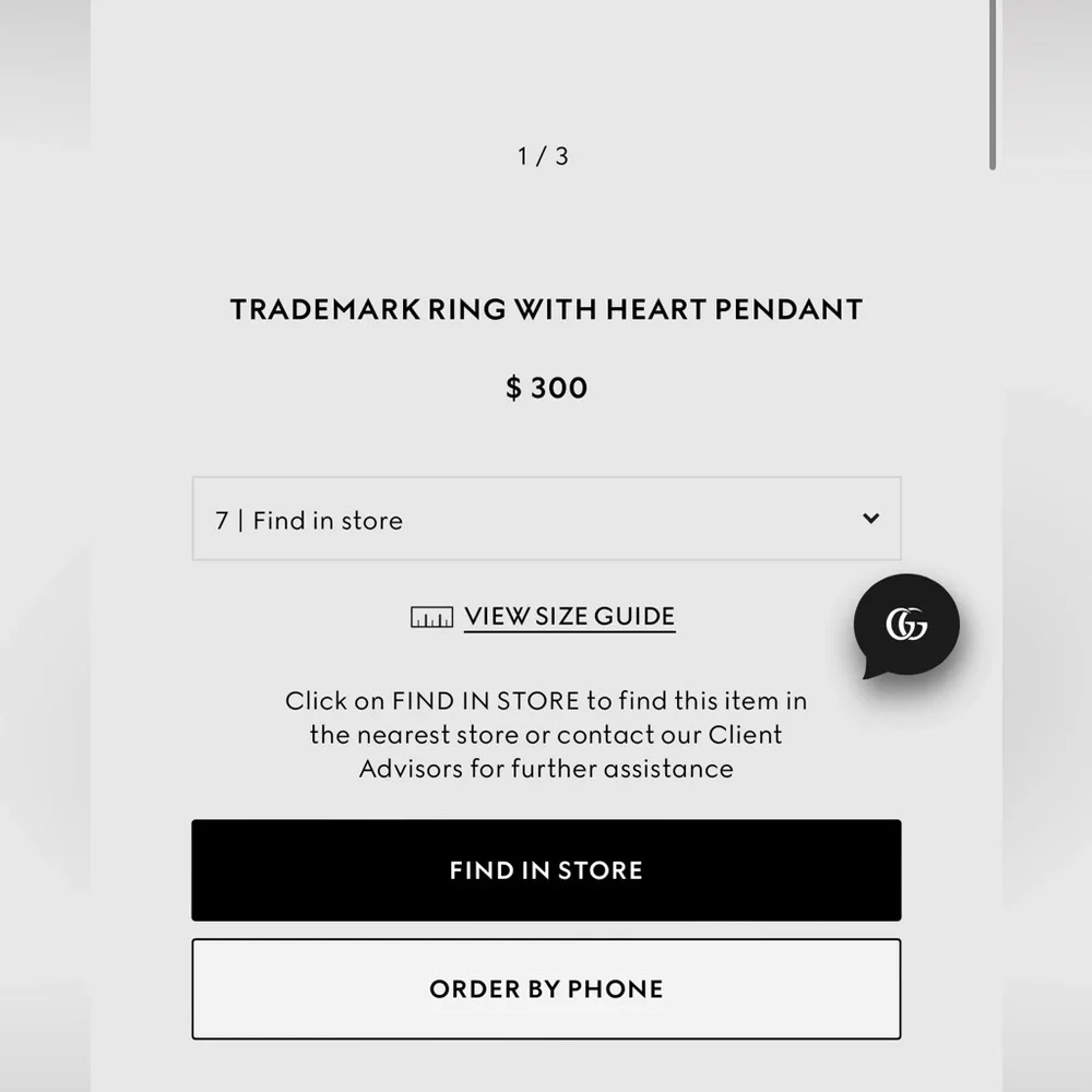 Gucci Trademark Ring with Heart Pendant - Picture 3 of 3